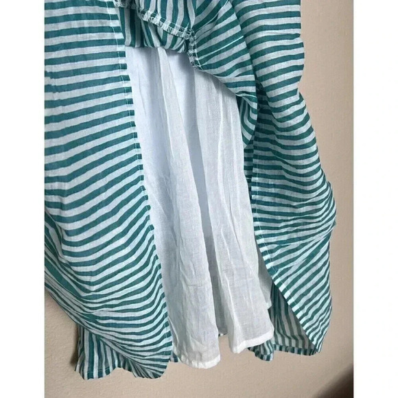 Oliphant Cross Back Mini Playa Green Dress Womens Size M Sleeveless Striped NWT - Picture 5 of 16